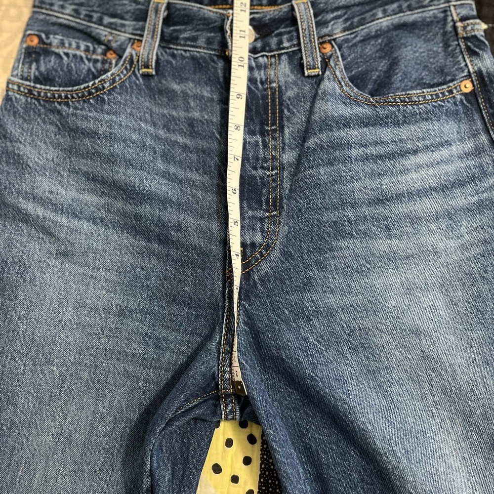 Levi's High Rise Straight Leg Jeans - Dark Blue Wash - Picture 15 of 16
